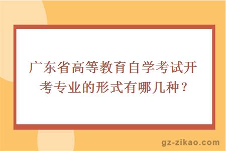 广东省高等教育自学考试开考专业的形式有哪几种?