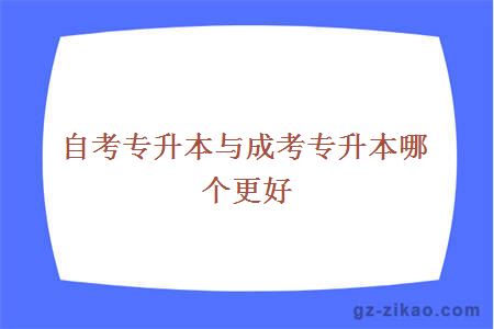 自考专升本与成考专升本哪个更好