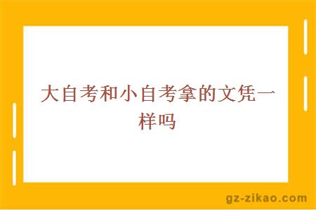 大自考和小自考拿的文凭一样吗