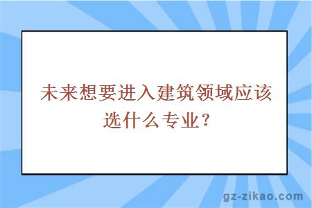 未来想要进入建筑领域应该选什么专业？