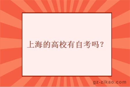上海的高校有自考吗？