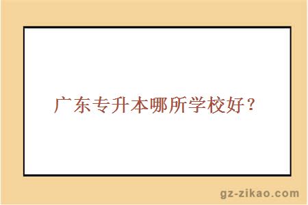 广东专升本哪所学校好？