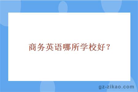 商务英语哪所学校好？