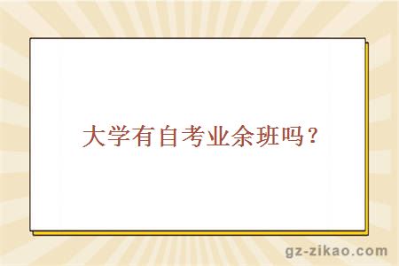 大学有自考业余班吗？