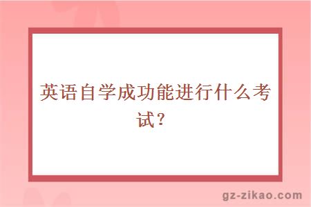 英语自学成功能进行什么考试？