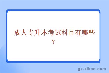 成人专升本考试科目有哪些？