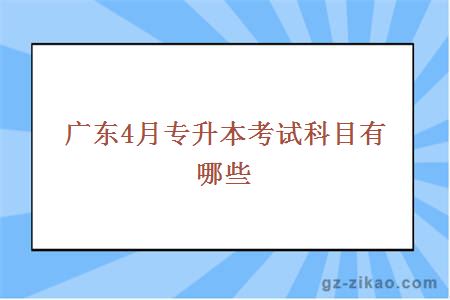 广东4月专升本考试科目有哪些