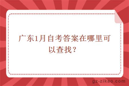 广东1月自考答案在哪里可以查找？