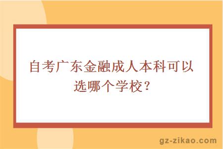 自考广东金融可报考学校