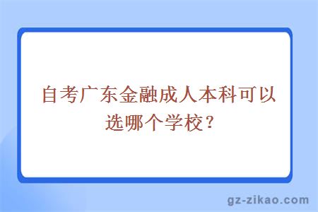 自考广东金融可报考学校