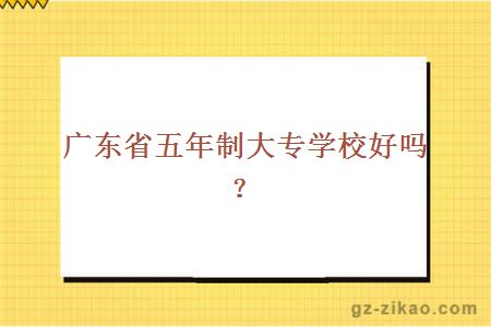 广东省五年制大专学校好吗