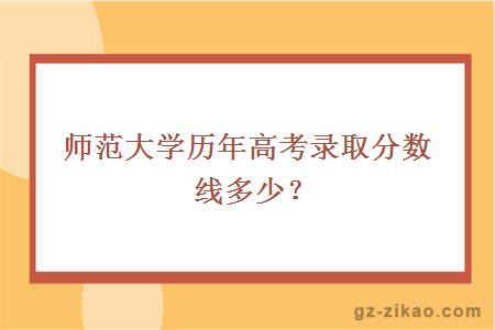 大学历年高考录取分数线