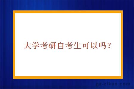 大学考研自考生可以吗？