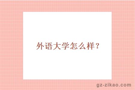 外语大学怎么样