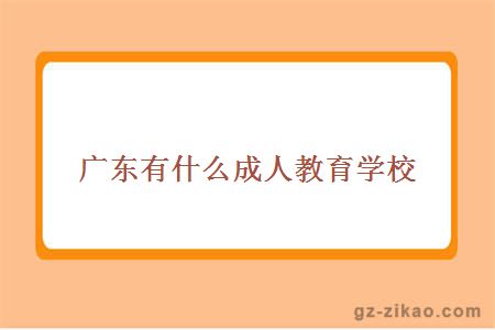 广东有什么成人教育学校