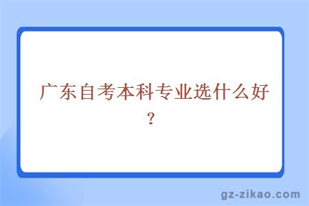 广东自考本科专业选什么好？