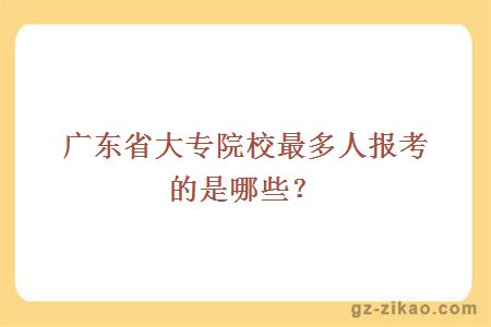 广东省大专院校最多人报考的是哪些