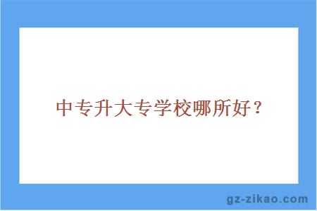 中专升大专学校哪所好？