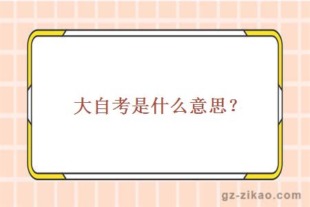 大自考是什么意思？