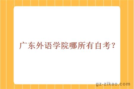 广东外语学院哪所有自考？