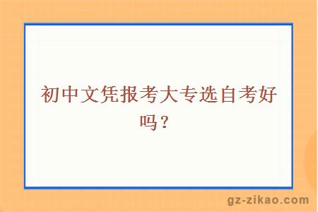 初中文凭报考大专