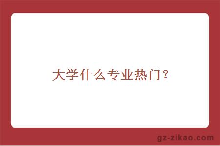 大学什么专业热门？