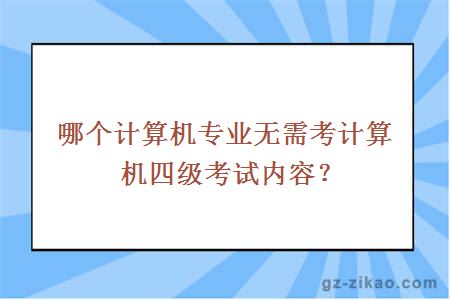 哪个计算机专业无需考计算机四级考试内容？