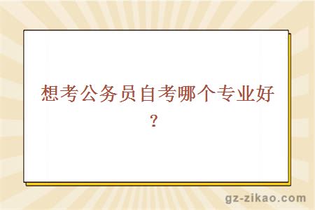 想考公务员自考哪个专业好？