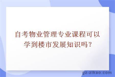 自考物业管理专业课程可以学到楼市发展知识吗？