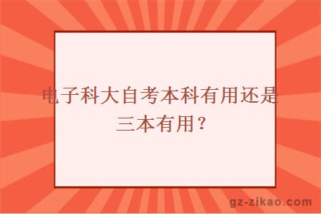 电子科大自考本科有用还是三本有用？