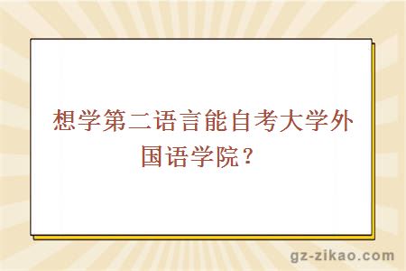 想学第二语言能自考大学外国语学院？