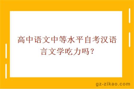 高中语文中等水平自考汉语言文学吃力吗？