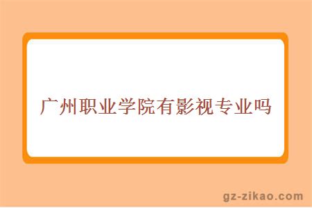 广州东华职业学院有影视专业吗