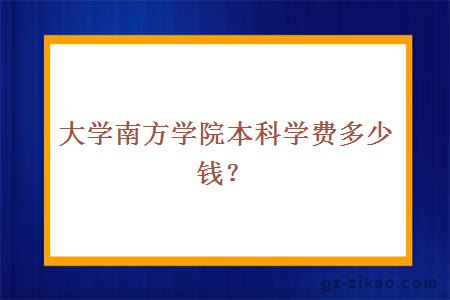 大学南方学院本科学费多少钱？