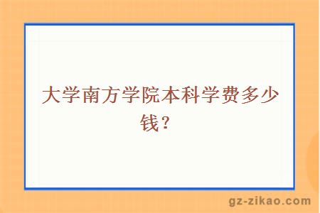 南方学院本科学费多少钱