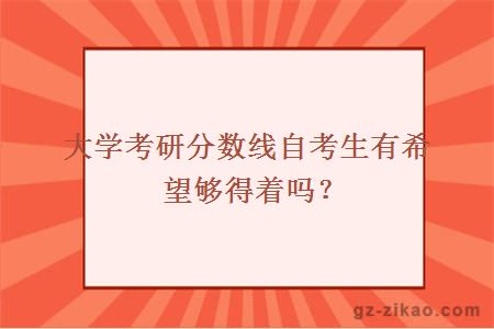 大学考研分数线自考生有希望够得着吗？