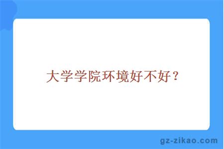 大学学院环境好不好？