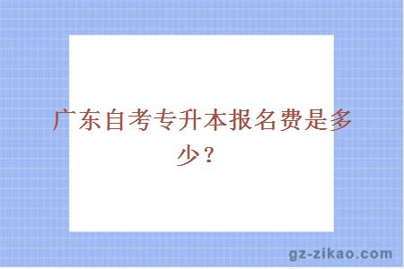 广东自考专升本报名费是多少