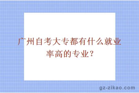 广州自考大专都有什么就业率高的专业