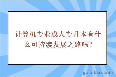 计算机专业成人专升本有什么可持续发展之路吗？