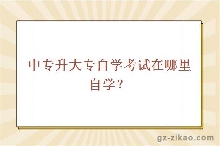 中专升大专自学考试在哪里自学？