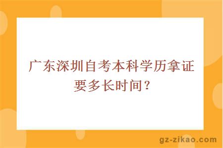 广东深圳自考本科学历拿证要多长时间？