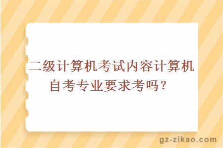 二级计算机考试内容计算机自考专业要求考吗？