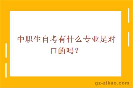 中职生自考有什么专业是对口的吗？