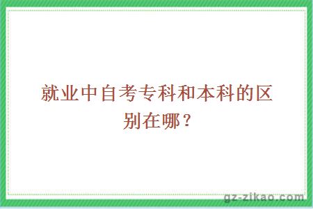 就业中自考专科和本科的区别在哪？