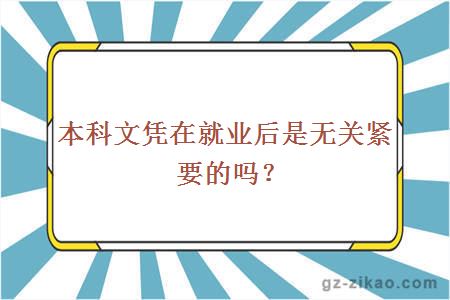 本科文凭在就业后是无关紧要的吗？