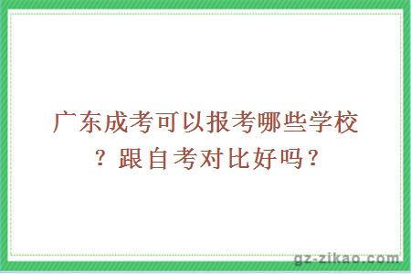 广东成考可以报考哪些学校？跟自考对比好吗？