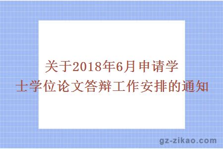 关于2018年6月申请学士学位论文答辩工作安排的通知