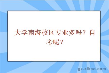 大学南海校区专业多吗？自考呢？