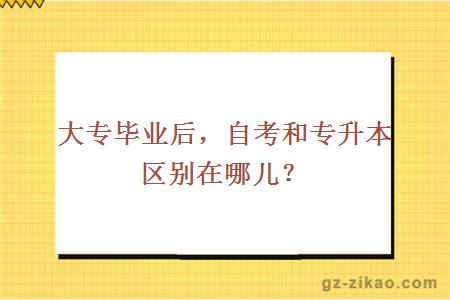 大专毕业后，自考和专升本区别在哪儿？